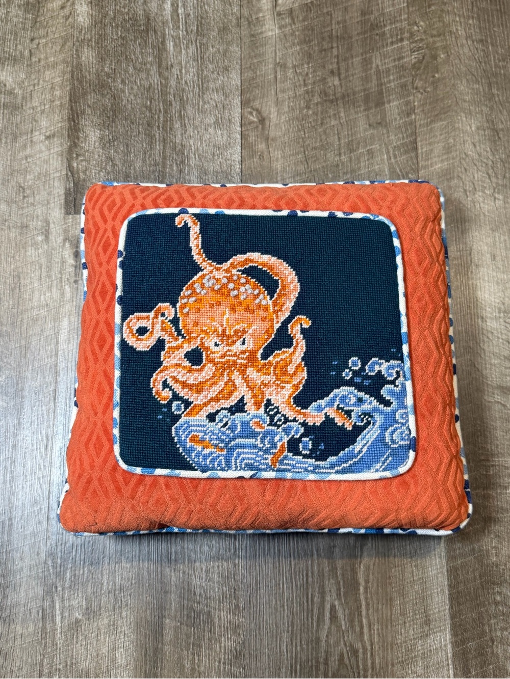Octopus Cushion - Ehrman Tapestry Accent decor EUC nautical home